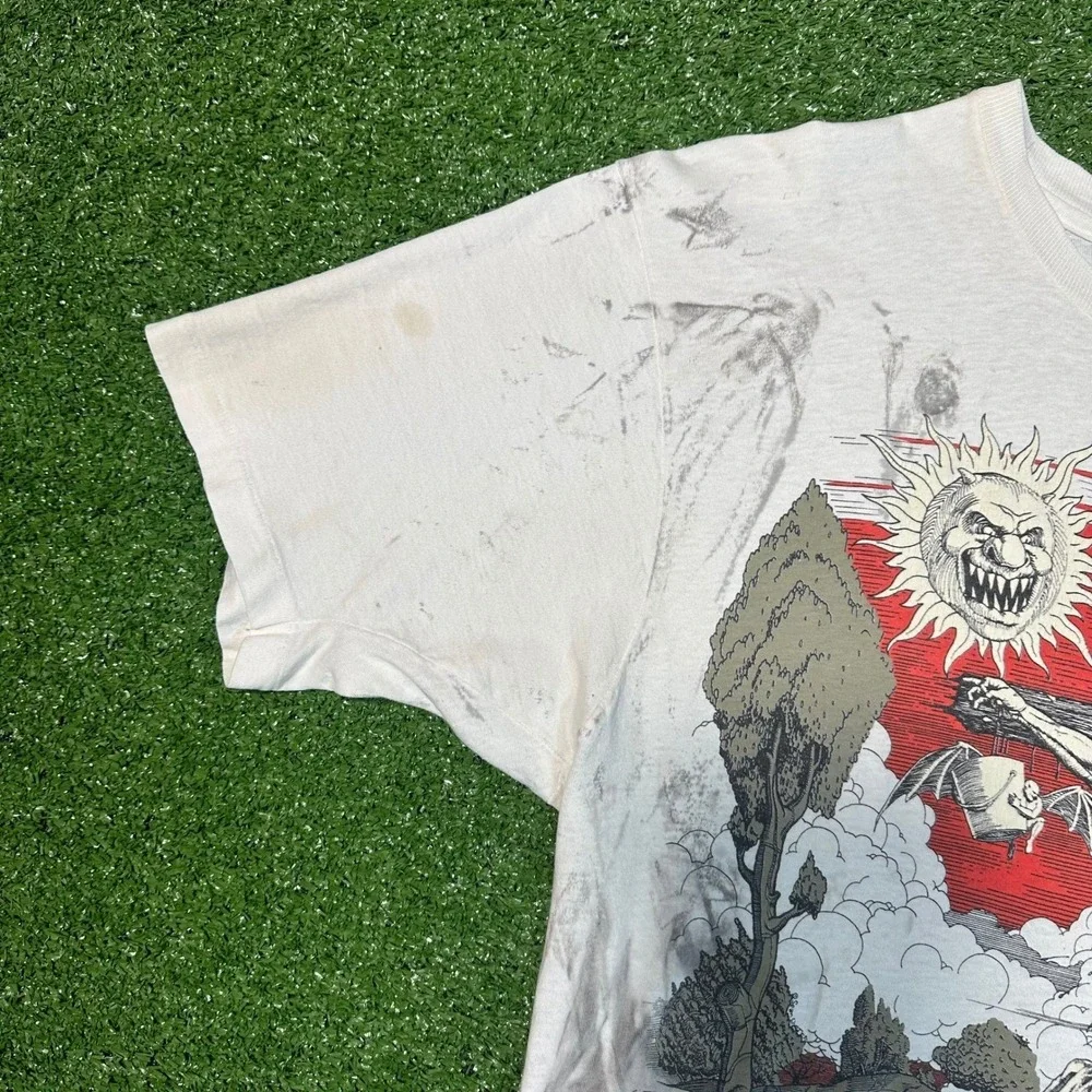 Vintage 1991 Ozzy Osbourne Crucifixion T Shirt‎ Glow in Dark Single Stitch Large